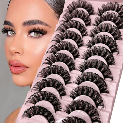 Russian Strip Lashes 10-Pairs Fluffy Mink