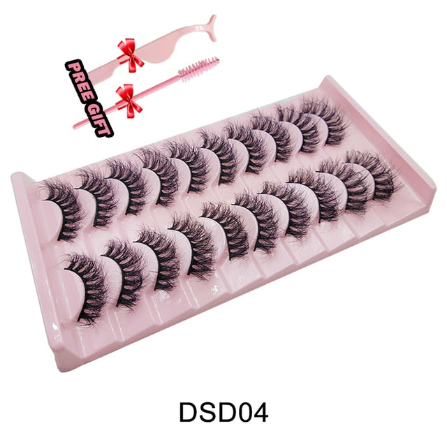 Russian Strip Lashes 10-Pairs Fluffy Mink